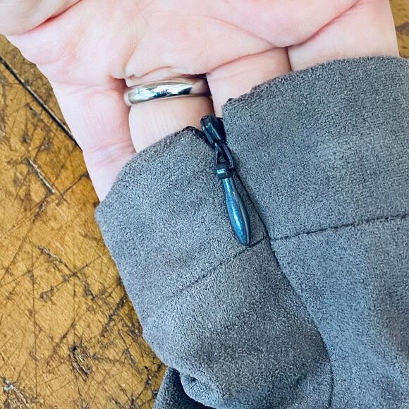 Anthropologie Bishop + Young Skirt Medium Brown Faux Suede Fringe Western Boho - Picture 5 of 7